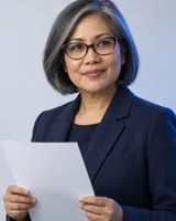 Portrait of Lina, the fictional persona of the Executor Agent, an AI agent