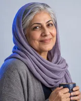 Portrait of Hoda, the fictional persona of the GS Mentor, an AI agent