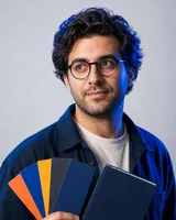 Portrait of Arash, the fictional persona of the Theme Builder, an AI agent