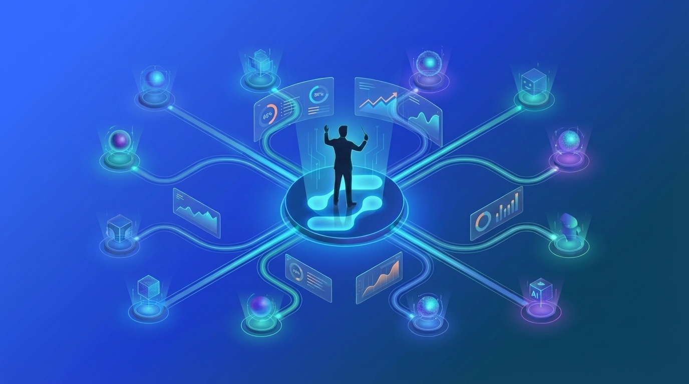 Ai1 platform pricing tiers — ascending holographic platforms representing Self-Serve, Co-Managed, Fully Managed, Gold, and Diamond plans