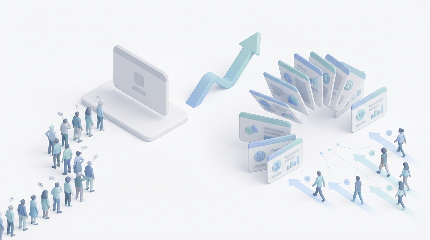 Comparison showing higher conversion rates from personalized versus generic landing pages