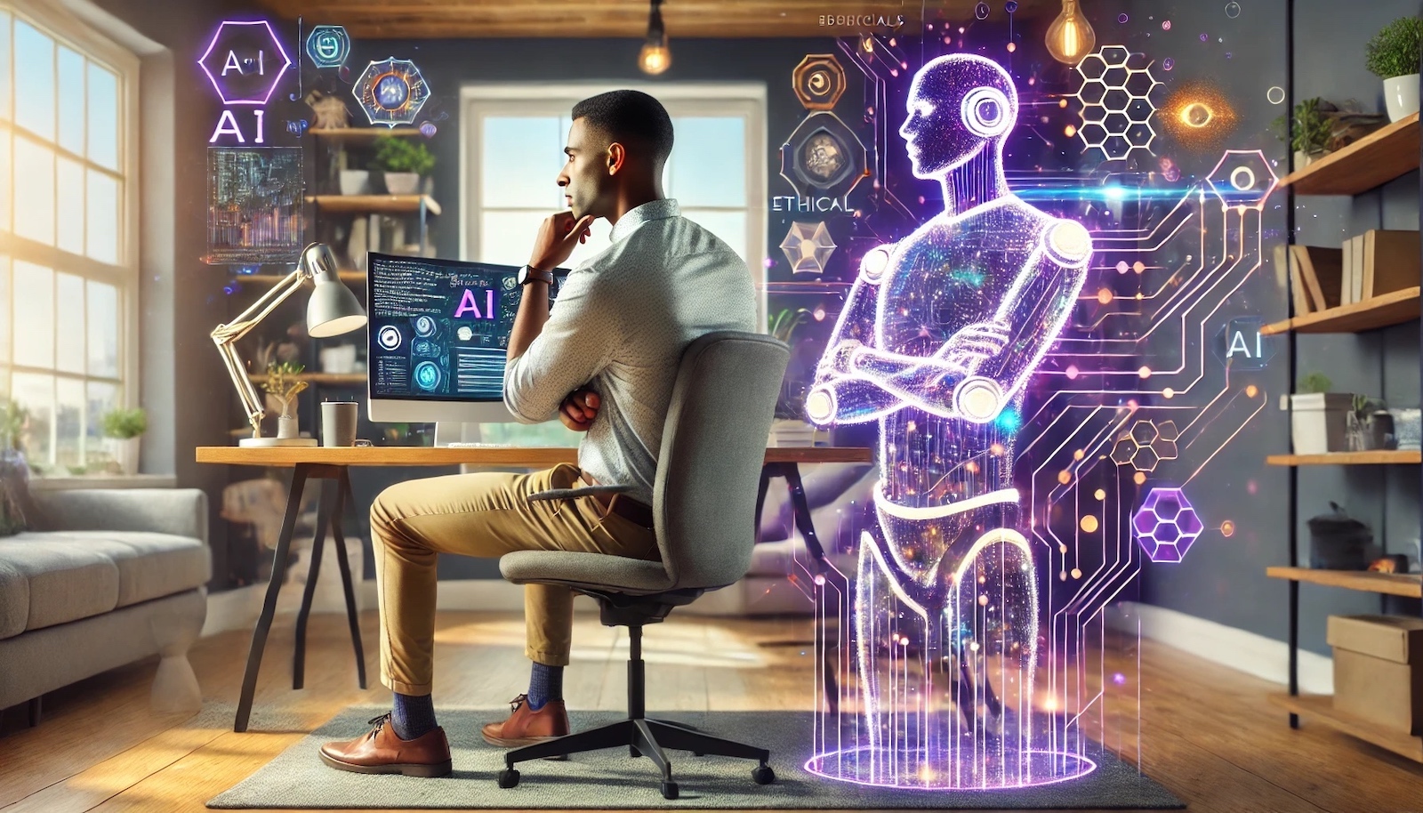 AI coaching session — human and AI collaboration