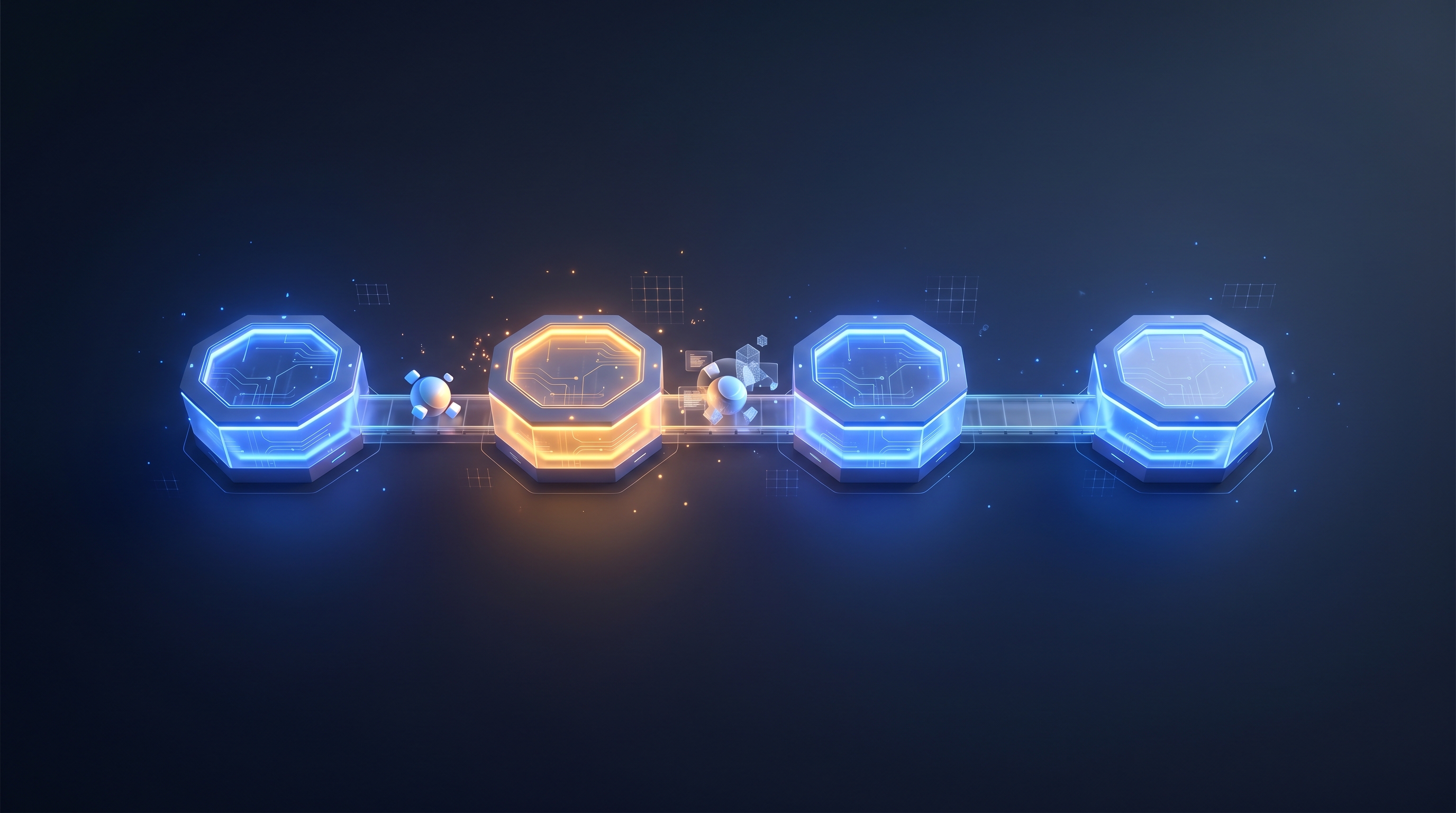 An automated build pipeline carrying work from design through review to deploy