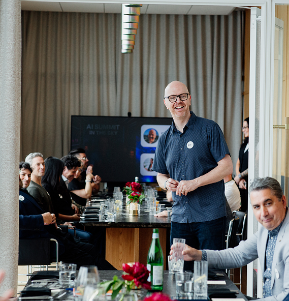 Mike Schwarz speaking at AI Summit in the Sky