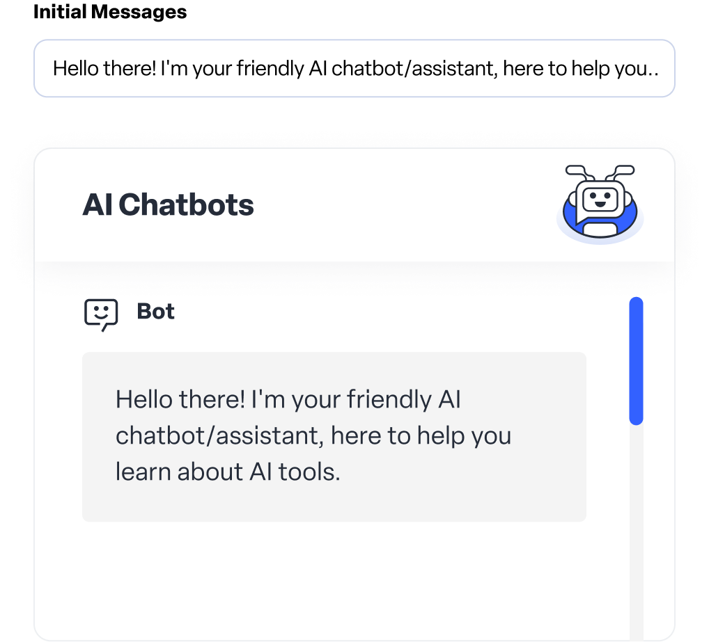 Best Practices for Mastering MyZone AI Chatbots - initial messages stage